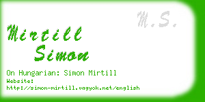 mirtill simon business card